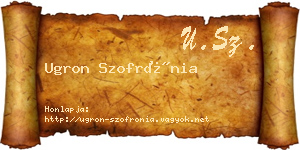Ugron Szofrónia névjegykártya